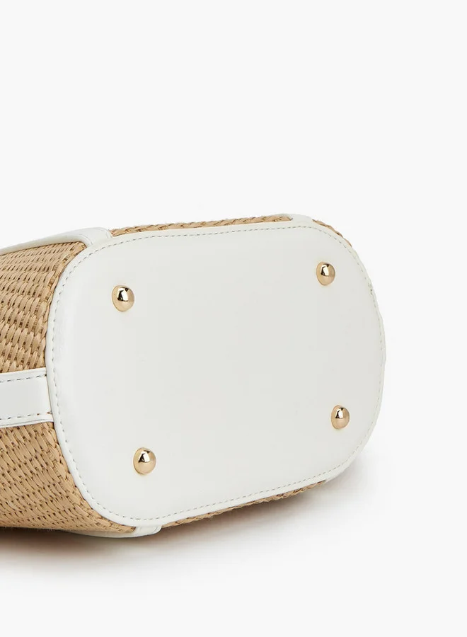 Peppermint WHITE Textured Tote Bag With Double Handle for Women | Best Price UAE